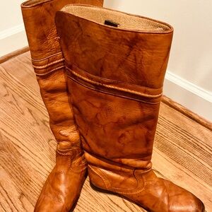 Brown Leather Knee-High Boots